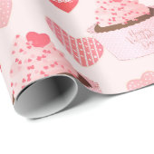 Niedlicher Happy Valentines Day Ice Creme Herz Geschenkpapier (Rolleneckpunkt)