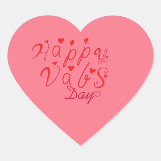 Niedlicher Happy Val's Day Aufkleber (Vorderseite)