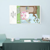 Niedlicher Häschen-Cartoon Banner (Messeveranstaltung)