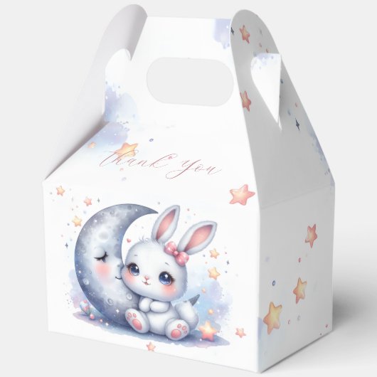 niedlicher Hase auf dem Mond Geschenkschachtel (Vorderseite)