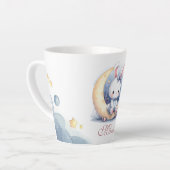 niedlicher Hase auf dem Mond Milchtasse (Linke Ecke)