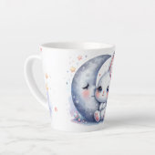 niedlicher Hase auf dem Mond Milchtasse (Linke Ecke)