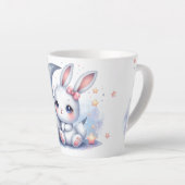 niedlicher Hase auf dem Mond Milchtasse (Rechte Ecke)