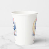 niedlicher Hase auf dem Mond Pappbecher (Rechts)