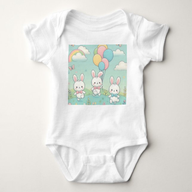 Niedlicher Hase Baby Strampler (Vorderseite)
