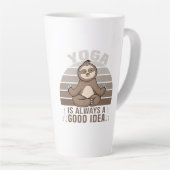 Niedlicher Hase beim Yoga. lustige Yoga-Posen Milchtasse (Rechte Ecke)