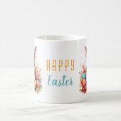 Niedlicher Hase Bunte Eier Blumen Frohe Ostern Kaffeetasse (Mittel)