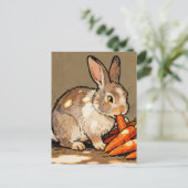 Niedlicher Hase, der Karotten isst Postkarte (Stehend Vorderseite)