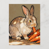 Niedlicher Hase, der Karotten isst Postkarte (Vorderseite)