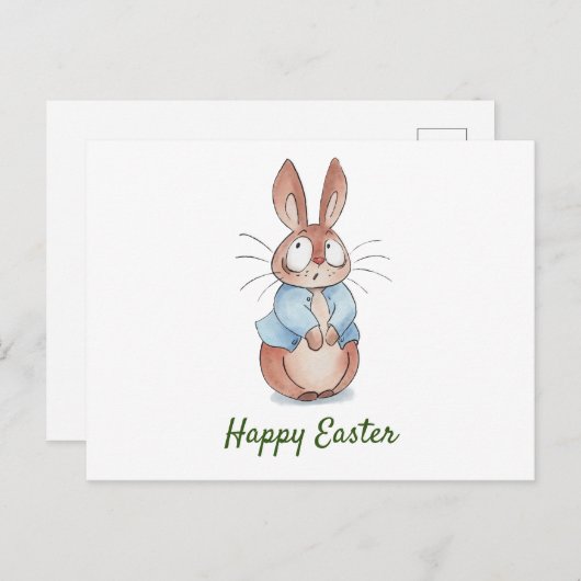 Niedlicher Hase Feiertagspostkarte (Vorne/Hinten)