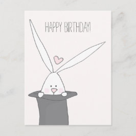 Niedlicher Hase in Top Hat - Geburtstag Postkarte