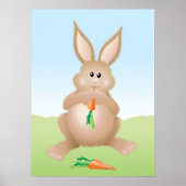 Niedlicher Hase isst Karotte Poster (Vorne)