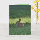 Niedlicher Hase Karte (Gelbe Blume)