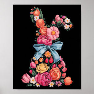 Niedlicher Hase Koketter Bogen Ostertag Kaninchen Poster