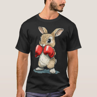 Niedlicher Hase mit Boxhandschuhen für Humor T-Shirt