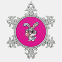 Niedlicher Hase mit Brille, der Kaugummi bläst