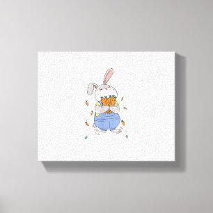 Niedlicher Hase mit Carrots Osterkaninchen Bunnies Leinwanddruck