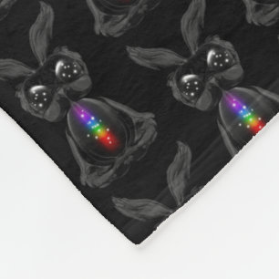 Niedlicher Hase mit Chakra Rainbow Soul Fleecedecke