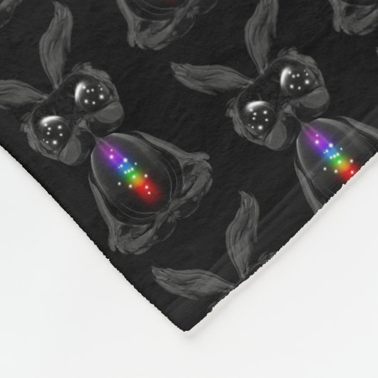 Niedlicher Hase mit Chakra Rainbow Soul Fleecedecke (Ecke)