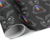 Niedlicher Hase mit Chakra Rainbow Soul Geschenkpapier (Rolleneckpunkt)