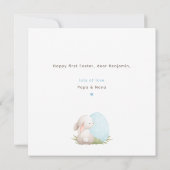 Niedlicher Hase mit Ei Grandson Baby's 1. Osterfes Karte (Rückseite)