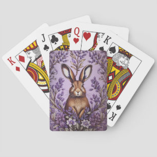Niedlicher Hase mit Lavendel, inspiriert von Willi Spielkarten