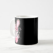 Niedlicher Hase mit Leopard Gles Bubblegum Osterta Kaffeetasse (Vorderseite Links)
