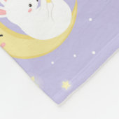 Niedlicher Hase mit Mond und Sternen und Himmelsku Fleecedecke (Ecke)