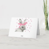 Niedlicher Hase mit rosa Bow Karte (Rückseite)
