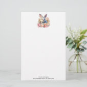 Niedlicher Hase mit Rosenkranz Briefpapier (Stehend Vorderseite)