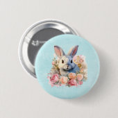 Niedlicher Hase mit Rosenkranz Button (Vorne & Hinten)