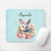 Niedlicher Hase mit Rosenkranz Mousepad (Mit Mouse)