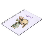 Niedlicher Hase mit Tulpe Notizblock (Linke Seite)