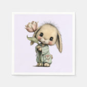 Niedlicher Hase mit Tulpe Serviette (Vorderseite)