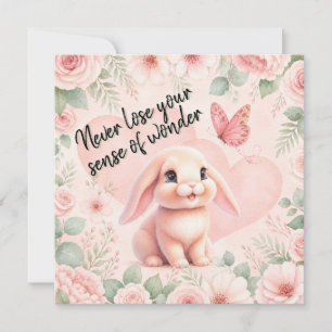 Niedlicher Hase 'n Schmetterling Karte