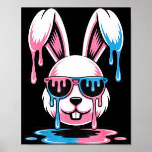 Niedlicher Hase Ostertag lustiger Hase Eis Drip Poster