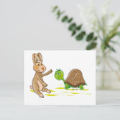 Niedlicher Hase und Tortoise Postkarte (Stehend Vorderseite)
