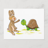 Niedlicher Hase und Tortoise Postkarte (Vorderseite)