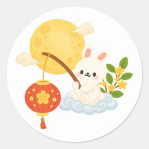 Niedlicher Hase unter dem Mond