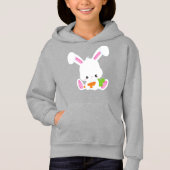 Niedlicher Hase, Weißer Hase, Little Bunny, Karott Hoodie (Vorderseite)