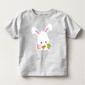 Niedlicher Hase, Weißer Hase, Little Bunny, Karott Kleinkind T-shirt (Vorderseite)