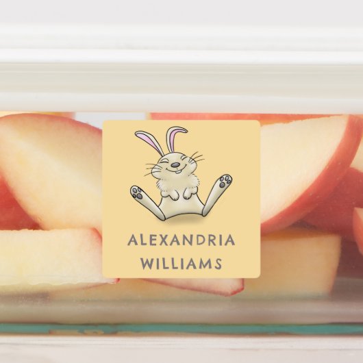 Niedlicher Hasen Cartoon personalisiert Etiketten (Befestigt)