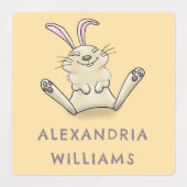 Niedlicher Hasen Cartoon personalisiert Etiketten (Design 1)
