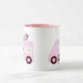 Niedlicher Hasen-Eis-Lkw, blau und rosa Tasse (Zentrum)