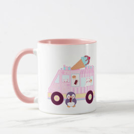 Niedlicher Hasen-Eis-Lkw, blau und rosa Tasse