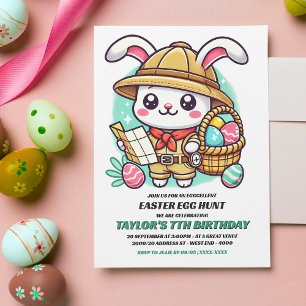 Niedlicher Hasen-Explorer Ostereier Jagd Geburtsta Einladung