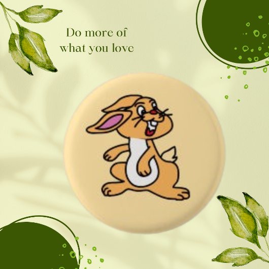 Niedlicher Hasen-Gelbkaninchen-Rundknopf Button