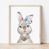Niedlicher Hasen, Kaninchen, Blumen, Junge Kinderz Bilderwand Sets