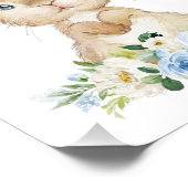 Niedlicher Hasen, Kaninchen, Blumen, Junge Kinderz Fotodruck (Ecke)