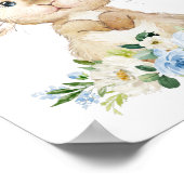 Niedlicher Hasen, Kaninchen, Blumen, Junge Kinderz Poster (Ecke)